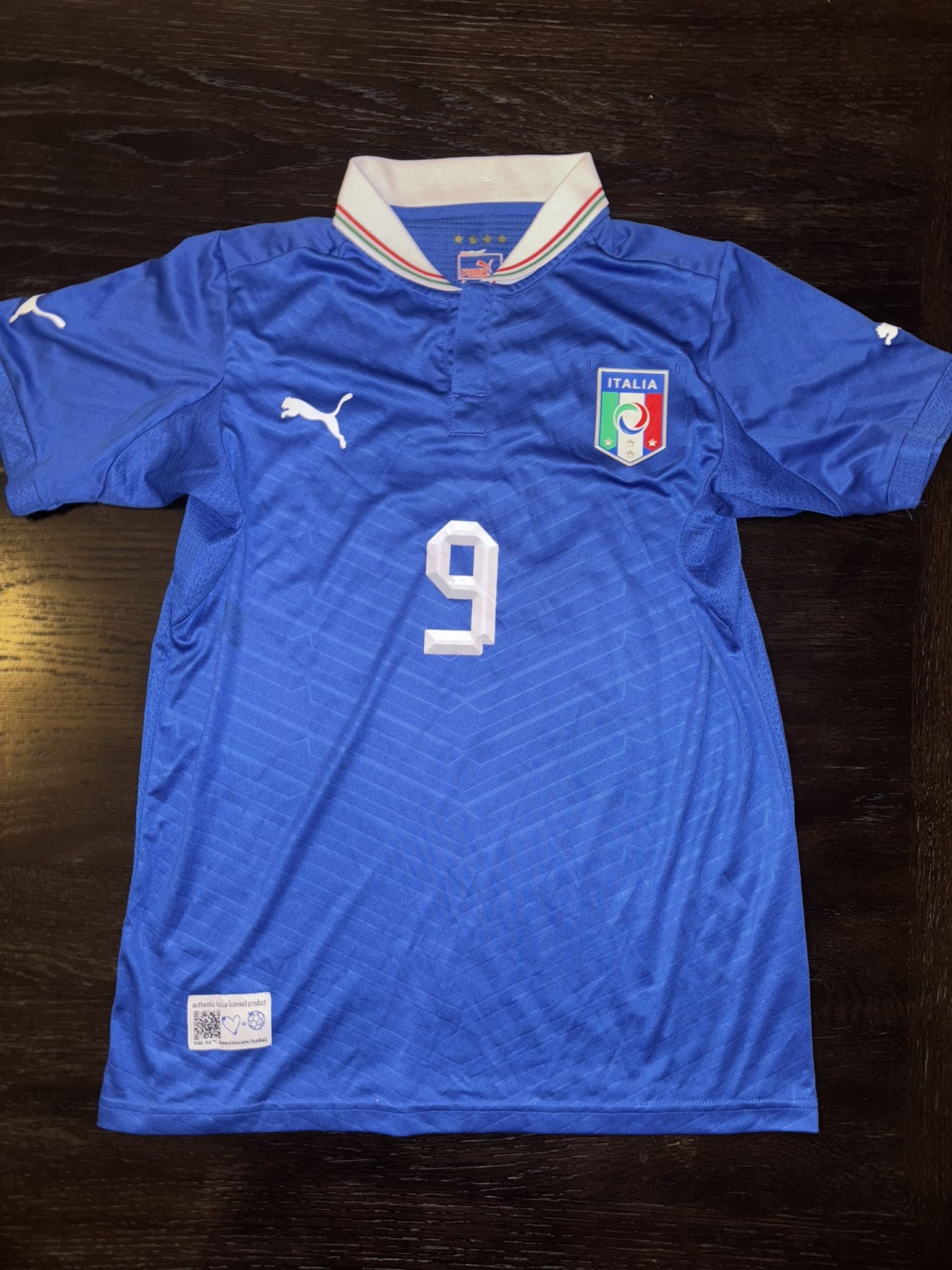 Puma Italy 2013-2014 #9 Balotelli Home Kit Jersey Shirt Size Mens 