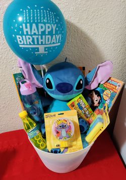 STITCH BIRTHDAY GIFT BASKET. ( PICK UP IN MODESTO.)
