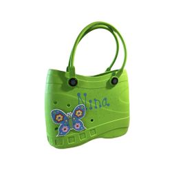 Optari Womens Green Butterfly Purse Handle Waterproof Tote Shoulder Bag 14 x 11