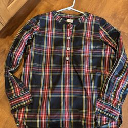 Woman’s J.Crew Christmas plaid shirt, chipping available