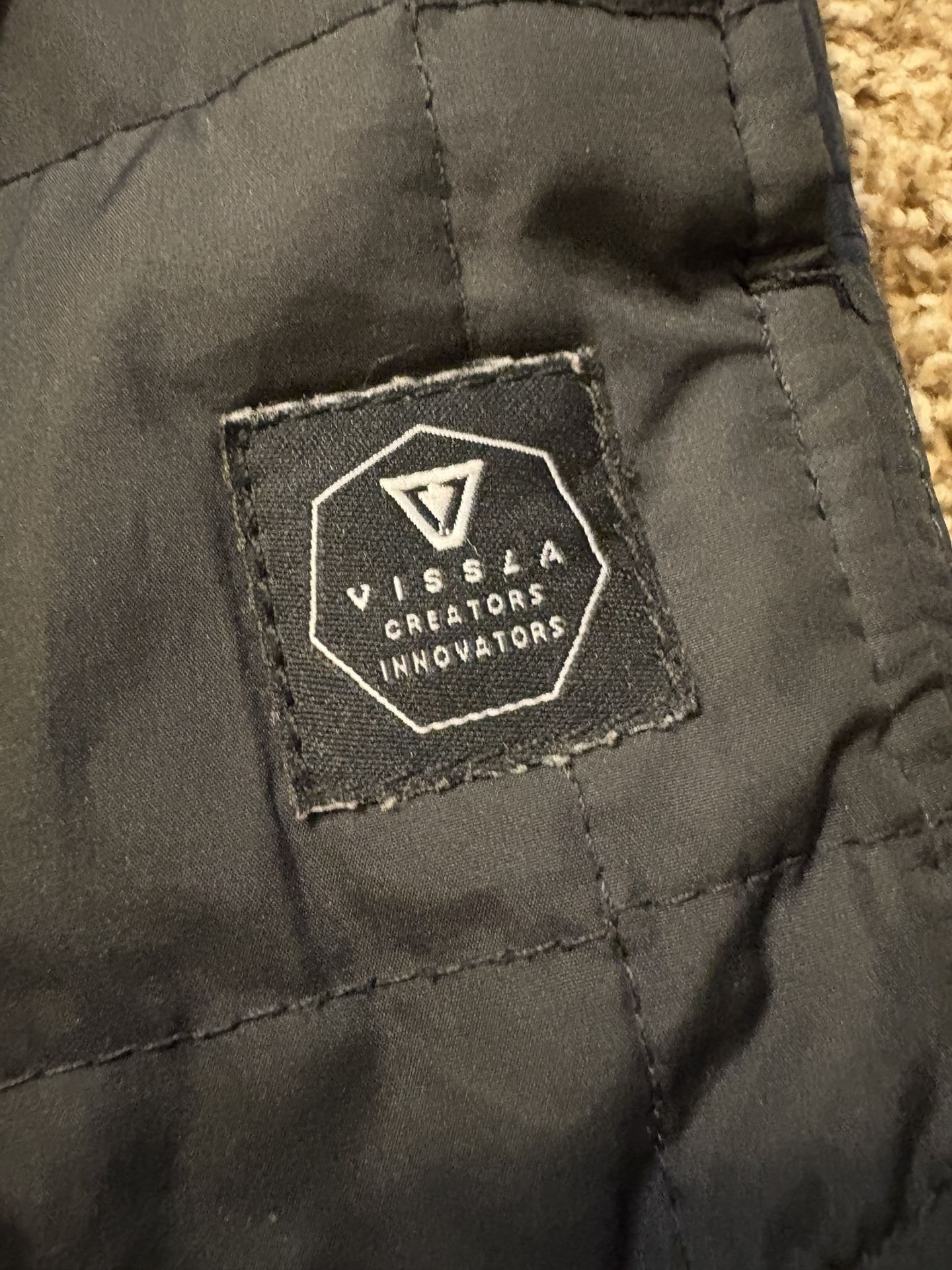 Y2K Vissla Creators Innovators Quilted Black Puff Jacket Mens Size Medium