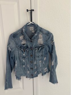 Cello distress jean jacket size large