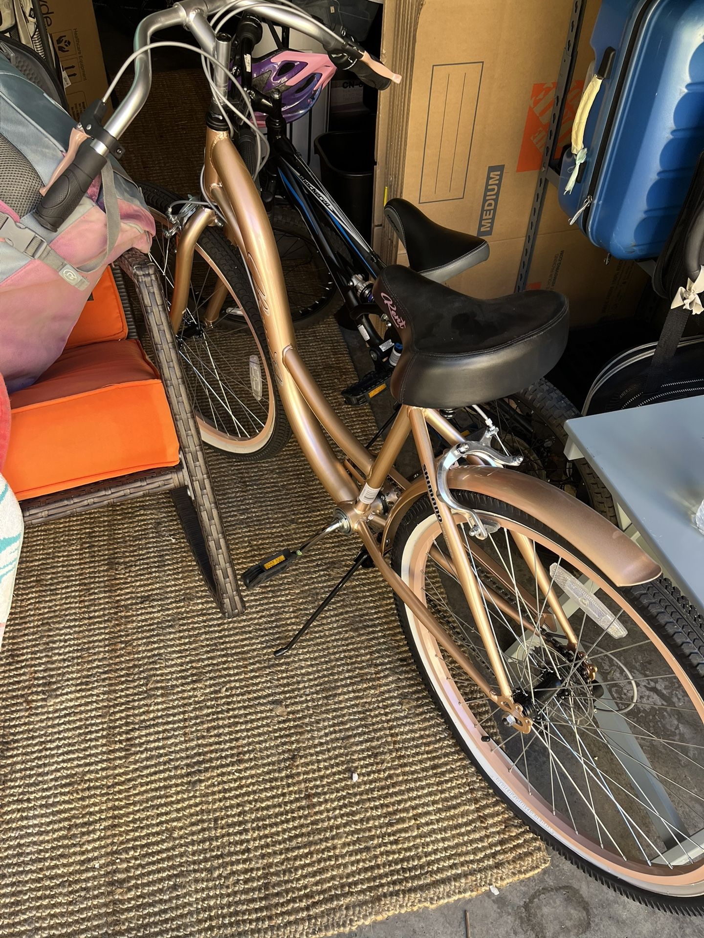 26” Bayside Rose Gold Cruiser Bike – Shimano – Needs Tubes