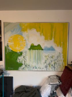 Lrg floor rug & matching lrg designer picture