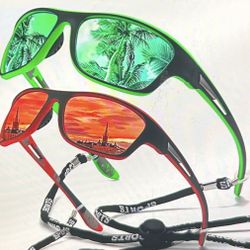 Men’s Sunglasses (Set of 2) - Green & Red
