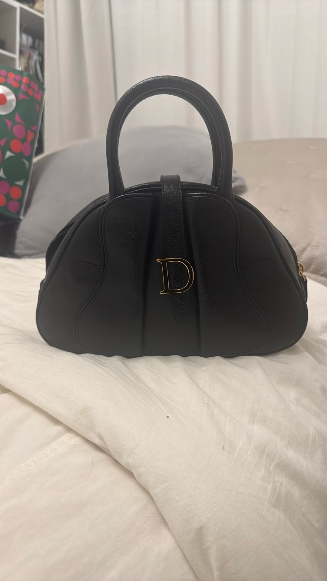 Black Dior Mini Bowler Bag Black