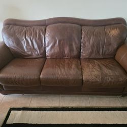 Brown Leather Sofa Set