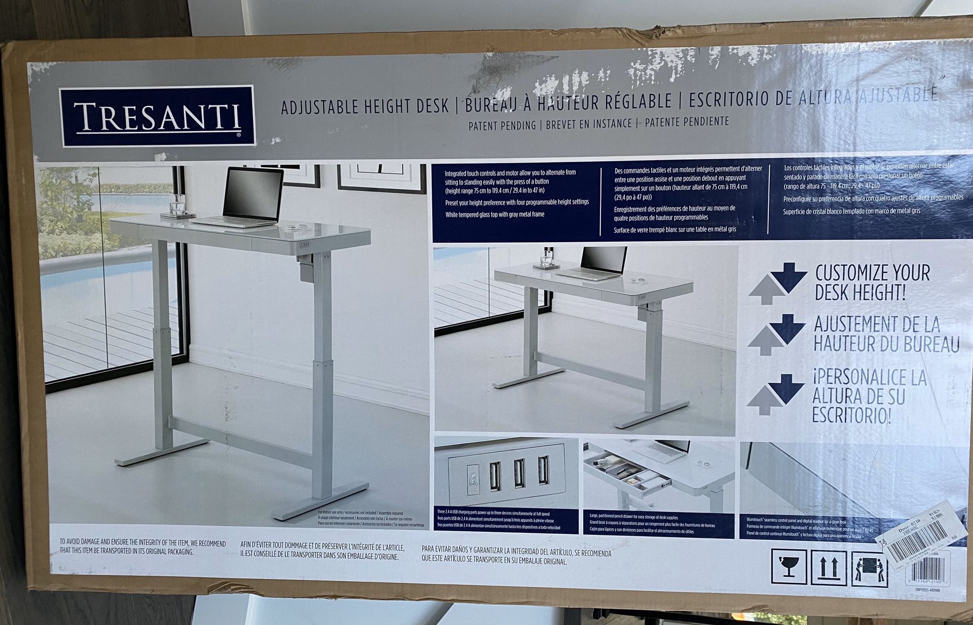 Non negotiable : New in box COSTCO Tresanti Height Adjustable Standing Desk, white