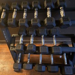 Set Of Dumbbells With Rack 