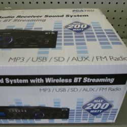 PYLE HOME THEATER AMPLIFIER AUDIO RECEIVER SOUND SYSTEM WITH WIRELESS BT STREAMING, OPEN BOX