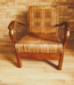 Rare Antique Wicker Lounge LStyle Chair