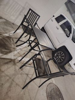 3-Piece Black Metal Patio Bistro Set