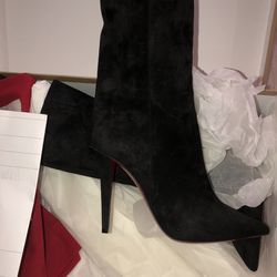 Christian Louboutin Black Suede Boots