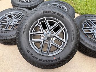 5x Jeep Wrangler Gladiator Wheels and Tires Takeoffs Like new 245/75/17 JK JL JT JKU 5x127
