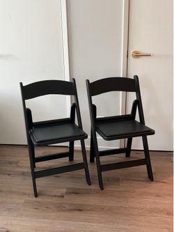 Black Folding Chairs Pair