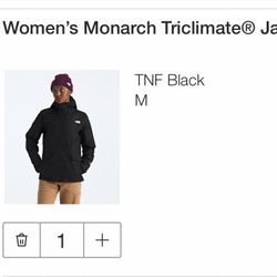 NORTHFACE Triclimate Women’s Jacket- Medium-black (Worn Once)