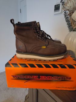 Potrillo Brown Leather Work Boots