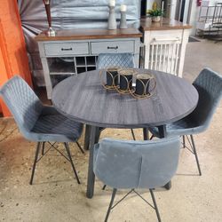 Mid Century Modern Style Dining Set With 4 Chairs 