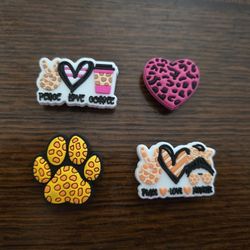 Lot Of 4 Leopard Shoe Charms 