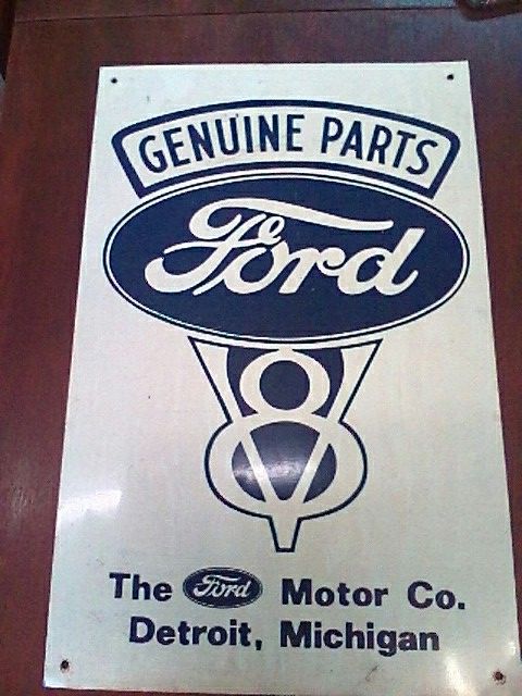 Genuine Ford parts V8 metal sign 11 in by 17 in