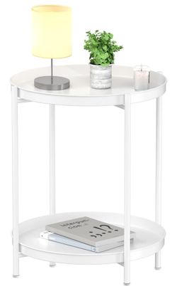 Small Whiten Metal Side Table