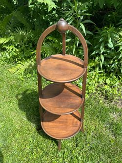 Antique 3-Tier Walnut Muffin/Tea Stand – Genuine Edwardian Era