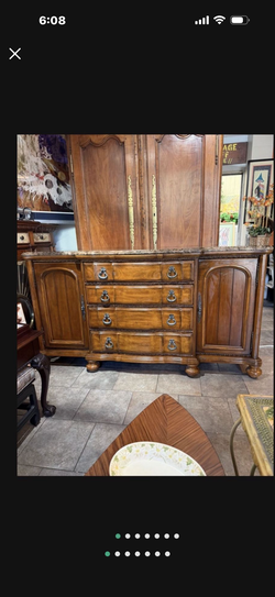 Antique marble top beautiful Buffet Cabinet we also have delivery service 🚚