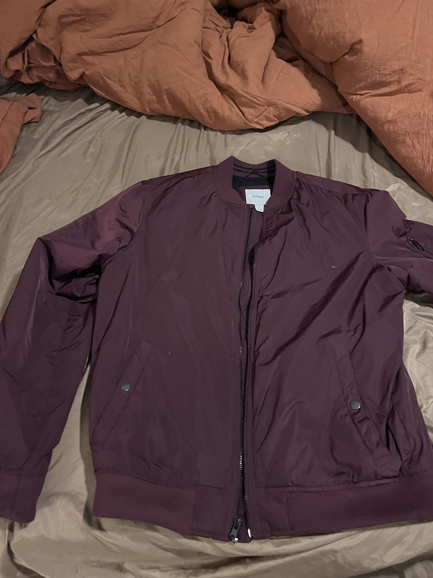Large maroon Bomber jacket