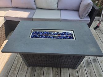 Patio set with fire pit