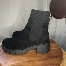 Shoes Boots Chunky Block Heel Platform Lug Sole Ankle B Sz 10