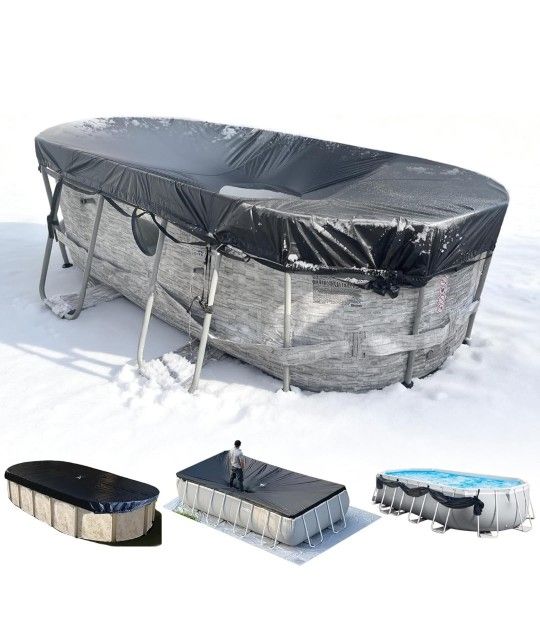 Rectangular Pool Cover with Side Storage
