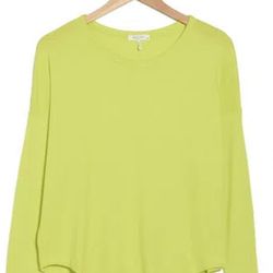 Rag & Bone The Knit Rib Long Sleeve Top In Chartreuse - Women’s S