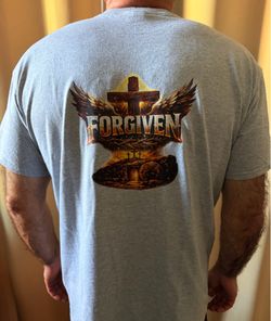 Forgiven Christian Graphic T-Shirt Gray