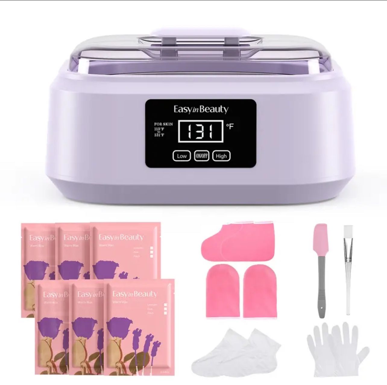 Easy Beauty Paraffin Wax Machine With 6 Pack Of Lavender Wax
