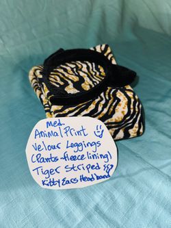 Halloween Costume Leggings & Kitty Ears Headband