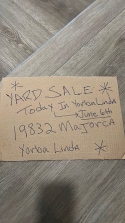 Yard sale today 7 to 10am