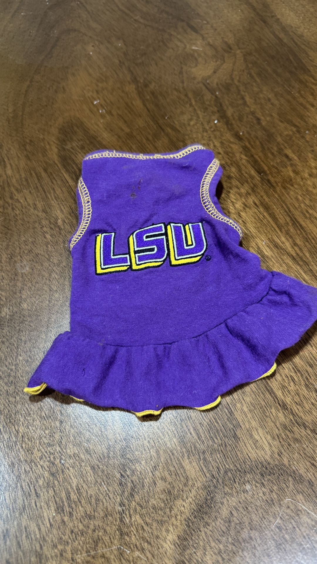 Teacup Size LSU Dog Dress