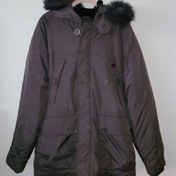 Women’s Fox Racing Puffer Winter Jacket W/ Faux Fur Trim Lined hood Size Small