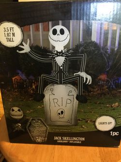 3.5ft Light Up Jack Skellington Inflatable Brand New In Box