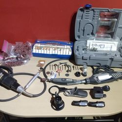 Huge 2 Dremel set, Rotary Tool Attachments, Drill, Sander, Cutter Multi use Power Tool Kit , Model 4000 & 332-5, Toolbox, Sanding, Cutting +extension 
