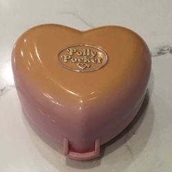 VTG 1989 COMPLETE Polly Pocket Polly's CAFE Pink Compact Bluebird w/Dolls