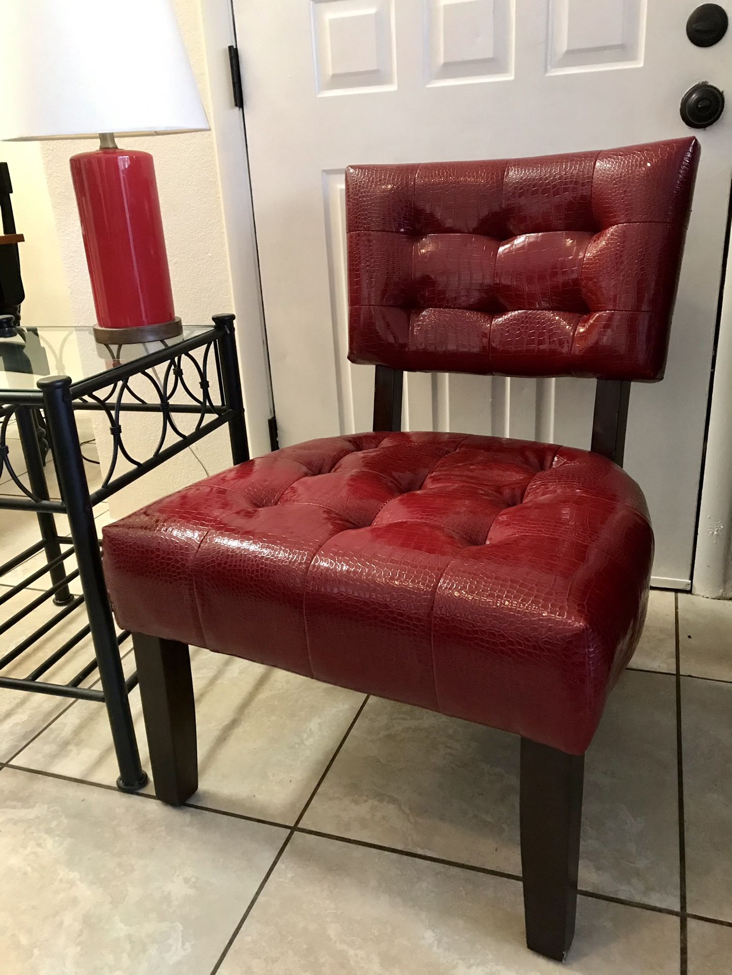 Accent Chair, Table, Lamp