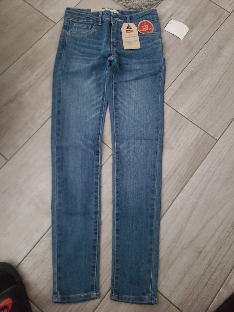 Girls Levi's Levis Jeans Super Skinny 710 Size 10 Regular