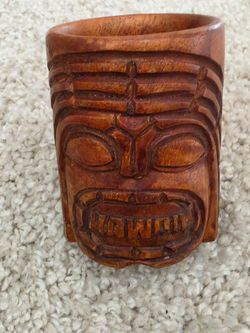 Hand Carved Tiki Mug