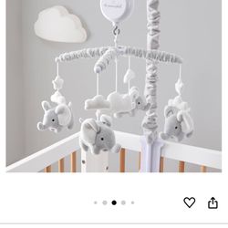 Musical Mobile With Elephants, Clouds 