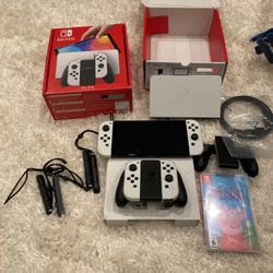 Nintendo Switch OLED Have 2 Sets Also 3 Games, Never Set Up Yet, Got It At Target On Xmas For Our Twin, Never Got To Play With Them