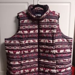 LAND'S END PUFFER VEST PLUS SIZE 3X