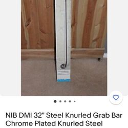 NIB DMI 32" Steel Knurled Grab Bar Chrome Plated Knurled Steel

