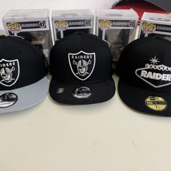 RAIDERS Snapback Hats, RAIDERS Funko Pops 