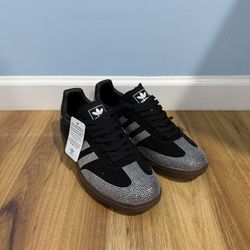 Adidas Originals Samba OG Womens Sneaker (Black Rhinestone Silver size 8.5 women new   